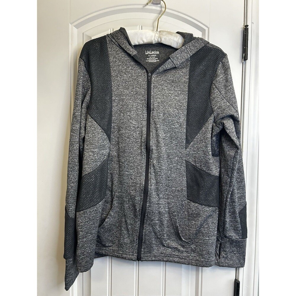 Litletics Gray Full Zip Women’s Hooded Performance Jacket XL Stretch Athleisure - Picture 11 of 12